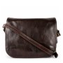 Tmavo hnedá talianska kožená crossbody kabelka z hrubej pravej kože Diana