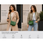 Elegantná zelená kožená kabelka Vera Pelle v capsule wardrobe outfite s neutrálnymi farbami