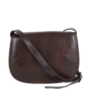 tmavo čokoládová talianska kožená kabelka crossbody Vera Pelle