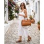 Medová talianka koženáka gen Regina z pravej kože Vera Pelle. Elegantní dourč aj cez plece – ideál n