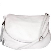 Biela talianska kožená crossbody kabelka Angela z pravej kože Vera Pelle