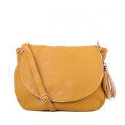 Žltá talianska kožená crossbody kabelka Angela z pravej kože Vera Pelle.