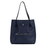 Tmavomodrá kožená shopper kabelka A4 Wojewodzic 31944 z pravej talianskej kože