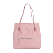 Púdrovoružová kožená shopper kabelka A4 Wojewodzic 31944 z pravej talianskej kože