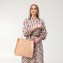 Elegantná púdrovoružová shopper kabelka A4 Wojewodzic 31731 z pravej talianskej kože
