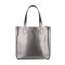 Elegantná sivá metalická shopper kabelka A4 Wojewodzic 31731 z pravej talianskej kože