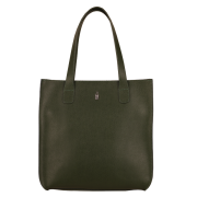 Elegantná olivová kožená shopper kabelka A4 Wojewodzic 31731 z pravej talianskej kože