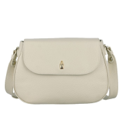 Béžová kožená crossbody kabelka Wojewodzic 31967 z pravej talianskej kože