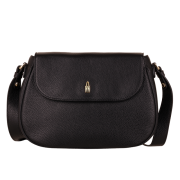Čierna kožená crossbody kabelka Wojewodzic 31967 z pravej kože