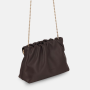 Tmavohnedá mini kabelka Wojewodzic 31992 z pravej kože nosená crossbody