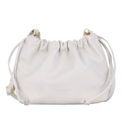 Svetlá pieskovo béžová mini kožená kabelka crossbody 31989
