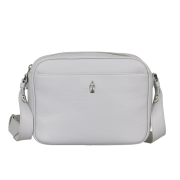 Jemne sivá kožená crossbody kabelka Wojewodzic 31952 z pravej kože