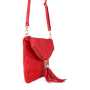 Malá kožená kabelka listová crossbody Talianska červená Korzika f