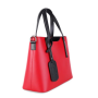 Talianske kožené kabelky luxusné na rameno Carina červenočierne stredné cc