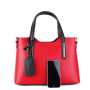 Talianske kožené kabelky luxusné na rameno Carina červenočierne stredné cdd