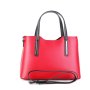 Talianske kožené kabelky luxusné na rameno Carina červenočierne stredné bbbn
