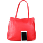 Talianska kožená kabelka červená luxusná cez plece Vera Pelle Rozmari