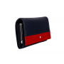Luxusná veľká kožená peňaženka tmavomodrá s červenou Wojewodzic 3PD62/PC14 cb